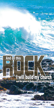 Church Banner featuring Rolling Waves/Rock with Inspirational Theme