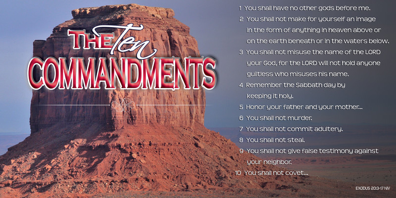 Church Banner featuring Monument Valley with the Ten Commandments