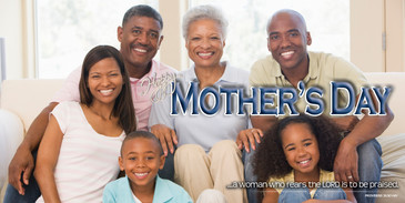 Church Banner featuring African American Family with Life Groups Theme