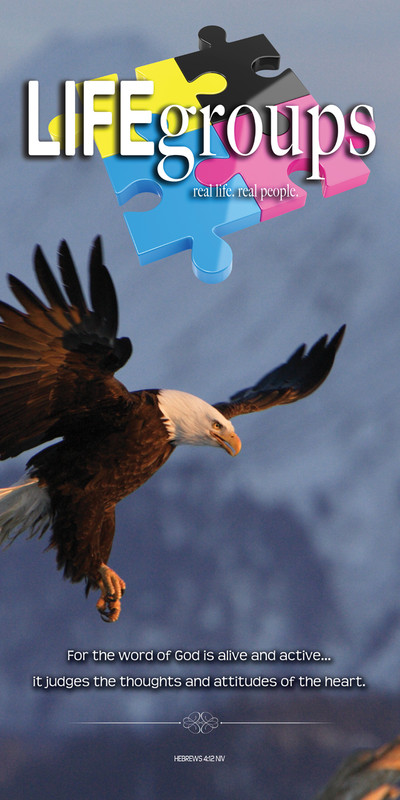 Church Banner featuring Bald Eagle with Life Groups Theme