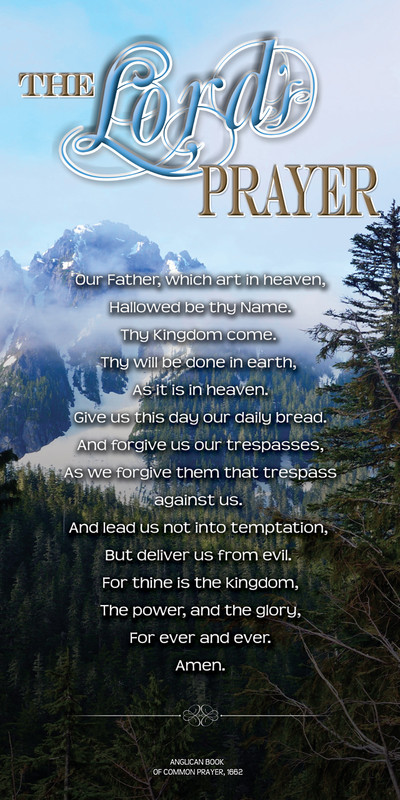Church Banner featuring Snowy Mountain with The Lord's Prayer Theme