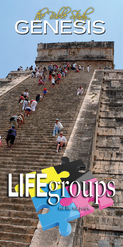 Church Banner featuring Chichen Itza Pyramid with Life Groups Theme