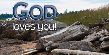 Church Banner featuring Driftwood with God Loves You Theme