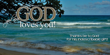 Church Banner featuring Beach/Waves with God Loves You Theme