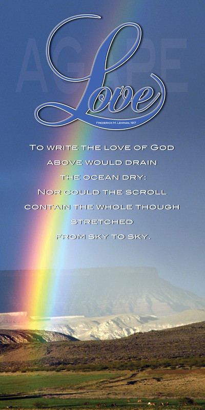 Church Banner featuring Rainbow with Love of God Theme
