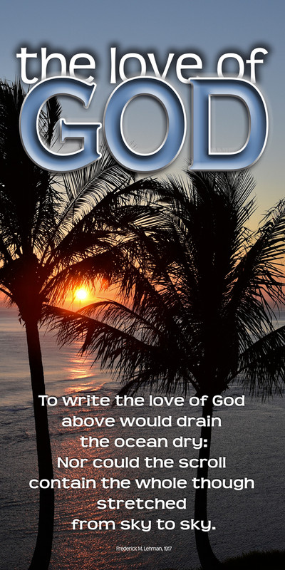 Church Banner featuring Tropical Sunset with Love of God Theme