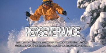 Church Banner featuring Snow Skier with Motivational Theme