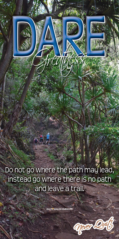 Church Banner featuring Tropical Hiking Trail with Motivational Theme