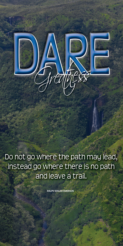 Church Banner featuring Jurassic Park Waterfall on Kauai with Motivation Theme