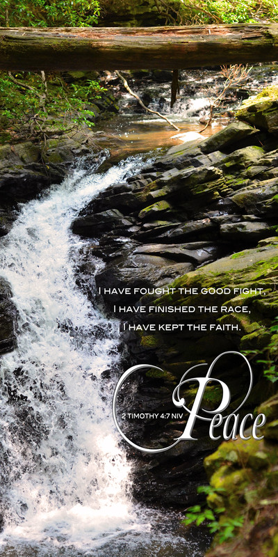 Church Banner featuring Rushing Stream with Peace Theme