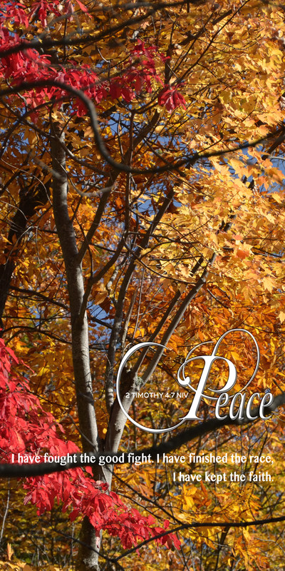 Church Banner featuring Fall Leaves with Peace Theme