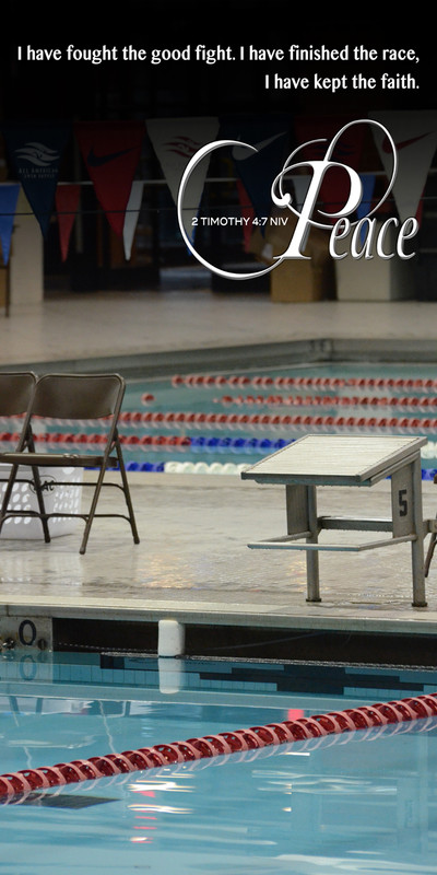 Church Banner featuring Swimming Race with Peace Theme
