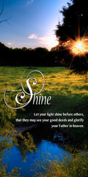 Church Banner featuring Yellow Field at Sunset with Let Your Light Shine Theme