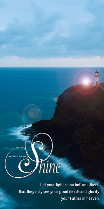 Church Banner featuring Lighthouse at Night with Let Your Light Shine Theme