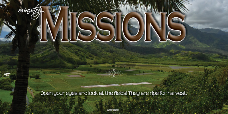 Church Banner featuring Fields with Missions Theme