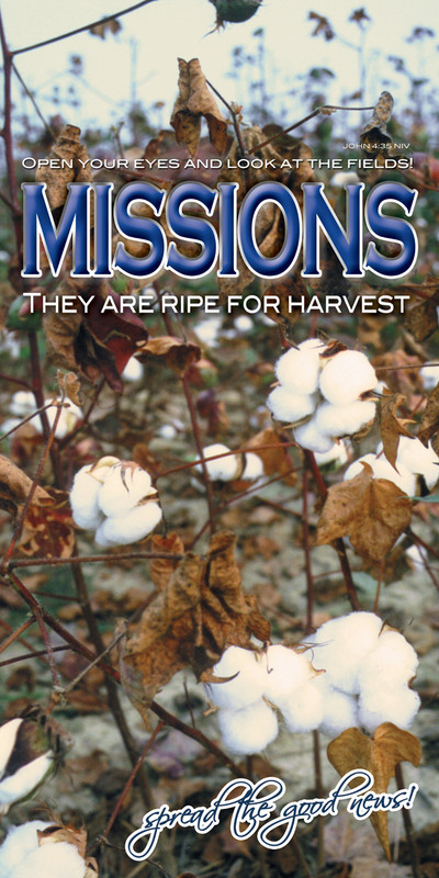 Church Banner featuring Cotton with Missions Theme