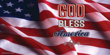 Church Banner featuring Flag with GOD Bless America Theme