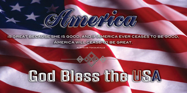 Church Banner featuring Flag with GOD Bless the USA Patriotic Theme