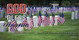 Church Banner featuring Grave Markers and Flags with GOD Bless America Theme
