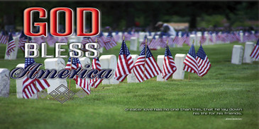 Church Banner featuring Grave Markers with GOD Bless America Theme