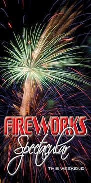 Church Banner featuring Fireworks with Patriotic Theme