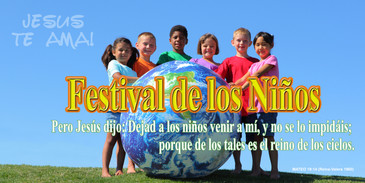 Spanish Church Banner featuring Youth with Children's Festival Theme