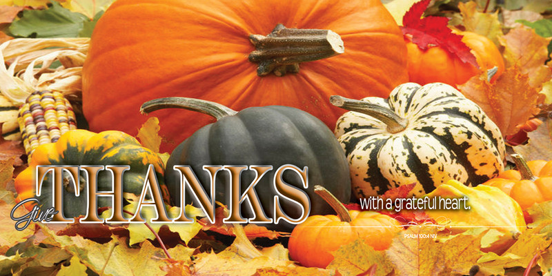 Church Banner featuring Fall Harvest with Thanksgiving Theme