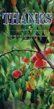 Church Banner featuring Peaches on Tree with Thanksgiving Theme