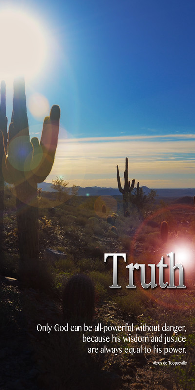 Church Banner featuring Saguaro Cactus with Truth Theme