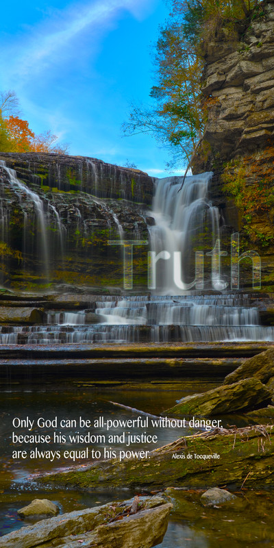 Church Banner featuring Waterfall and Blue Skies with Truth Theme