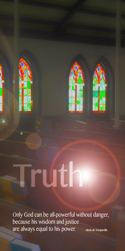 Church Banner featuring Stained Glass with Truth Theme