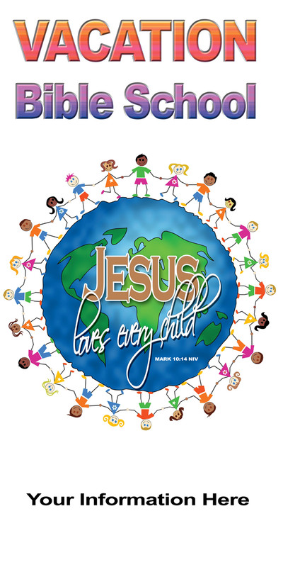 Church Banner with World Theme for VBS