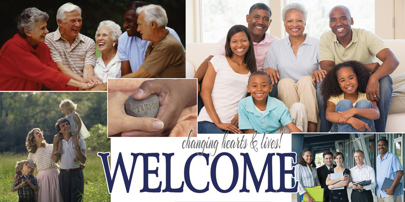 Church Banner featuring ALL AGE GROUPS and Welcome Theme