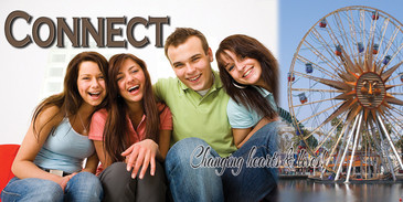 Church Banner featuring Young Adults and Connect Theme