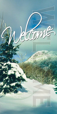 Church Banner featuring Snow and Welcome Theme