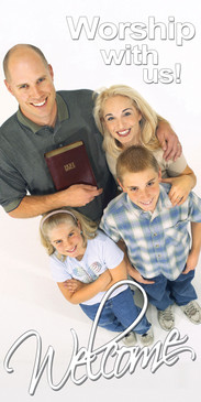 Church Banner featuring Family for Welcome Banner