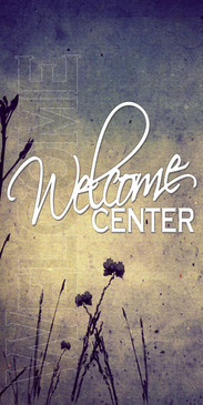 Church Banner featuring Grunge Colors for Welcome Center Banner