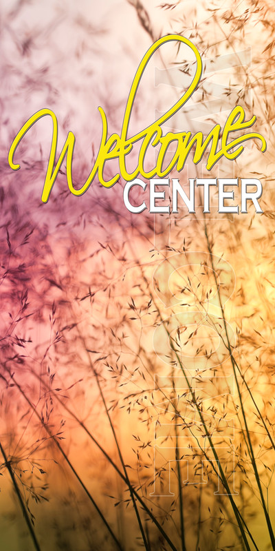 Church Banner featuring Field of Flowers for Welcome Banner