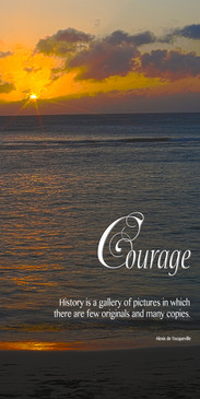 Church Banner featuring Gorgeous Sunset Over Ocean with Courage Theme