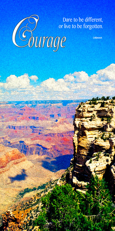 Church Banner featuring Grand Canyon with Courage Theme