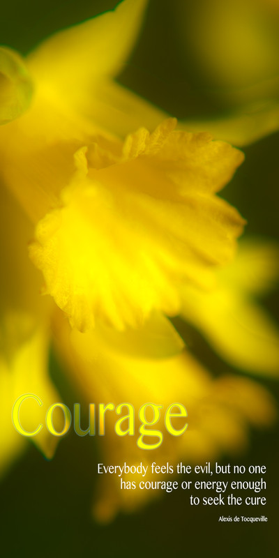 Church Banner featuring Daffodil with Courage Theme
