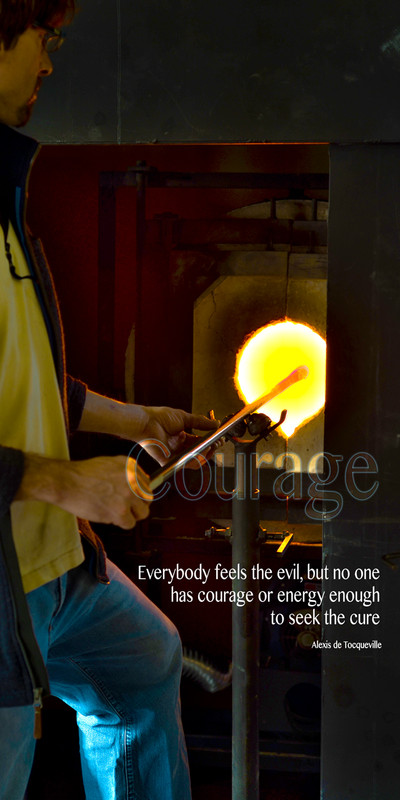 Church Banner featuring Glass Blower/Fire with Courage Theme