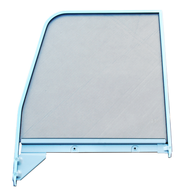 1955-1959 Chevrolet and GMC 2nd Series truck door window glass, with chrome trim, driver's side