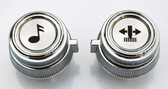 1981-1987 Chevrolet/GMC truck AM/FM and AM/FM Cassette chrome radio knob set