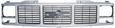 '88-'93 GMC SINGLE HEADLIGHT GRILLE SILVER AND BLACK