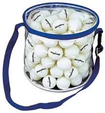 The swiftflyte bucket bag with zipper includes 72 white 1 Star balls