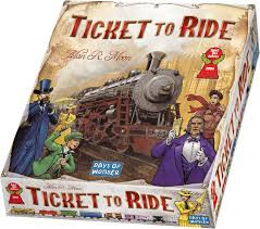 Players collect cards of various types of train cars that enable them to claim railway routes connecting cities throughout North America. The longer the route, the more points they earn.  2-5 players     8+     30-60 min