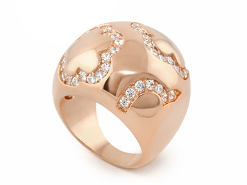 Rose gold pave Flower cocktail ring with Cubic Zirconias. Available in Size 7 only. Designed by Lauren G Adams. Matching Bangle Bracelet and Earrings available.   