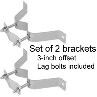 Wall Mount For Antenna Set Of Two Brackets For 1 5 To 2 5 O D Mast