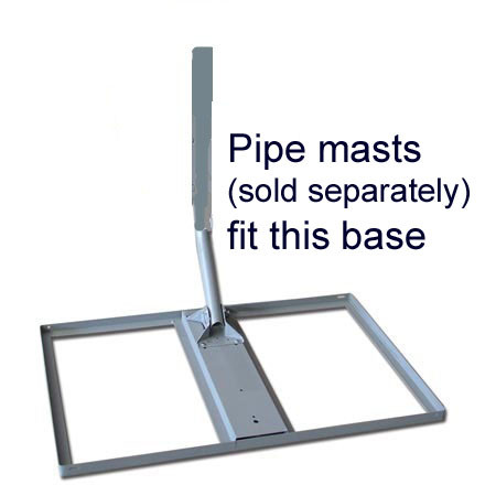 Non Penetrating Roof Mount Base Fits Pipe Mast Antenna Mounts Extendable Up To 7ft Mast